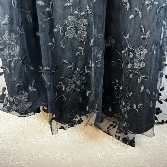 Lulu's Darling Charisma Black Mesh Embroidered Midi Dress - Picture 8 of 15